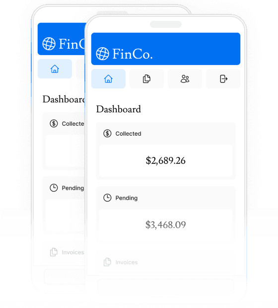 Screenshots of the dashboard project showing mobile vesion